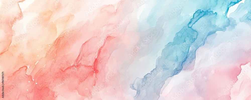 Fototapeta premium A beautiful watercolor background blending soft hues of pink and blue, perfect for creative projects or artistic applications.