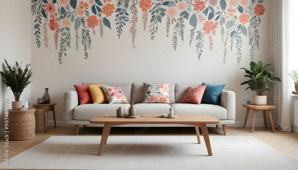 Fototapeta premium Photo interior modern design room 3d illustration;