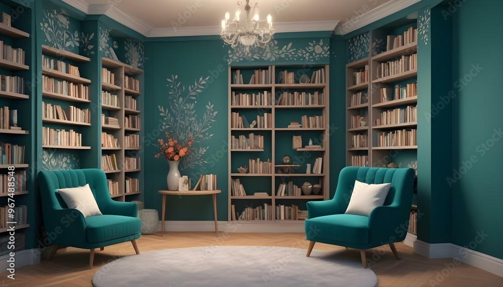 Photo interior modern design room 3d illustration; Photo interior modern design room 3d illustration;
