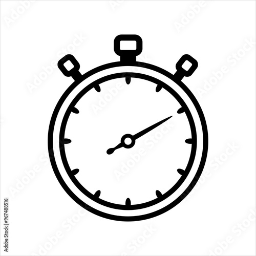 Vector stopwatch icon. Perfect timer for web and app interfaces, presentations, infographics. Black Stopwatch sign isolated on white background. Time timer sign. 