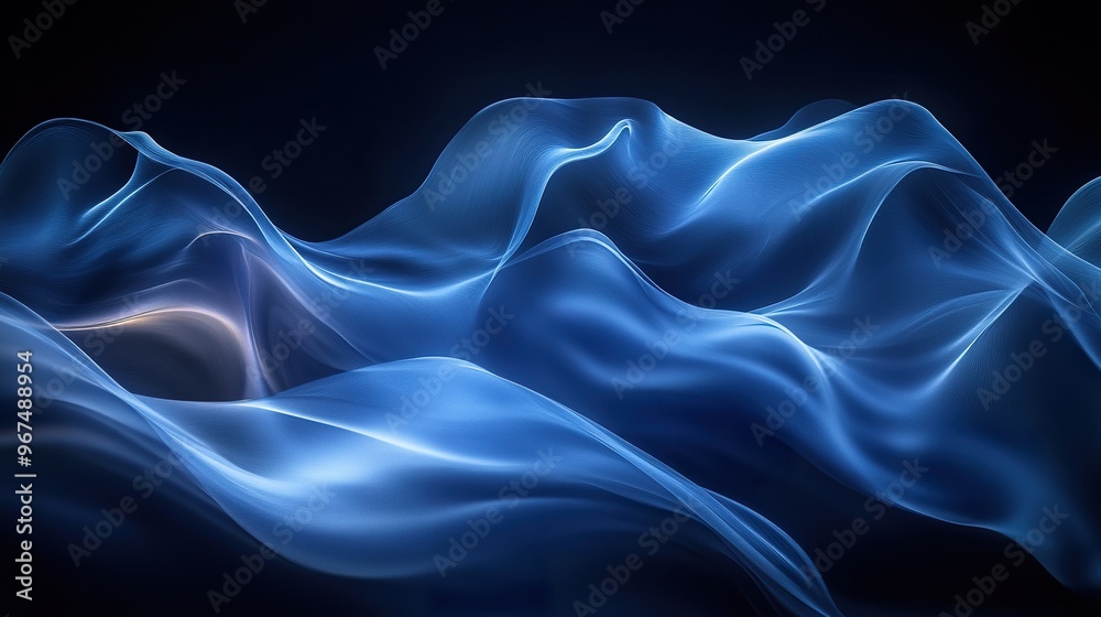 Obraz premium abstract flowing waves with elegant curves and soft transitions isolated on a dark background