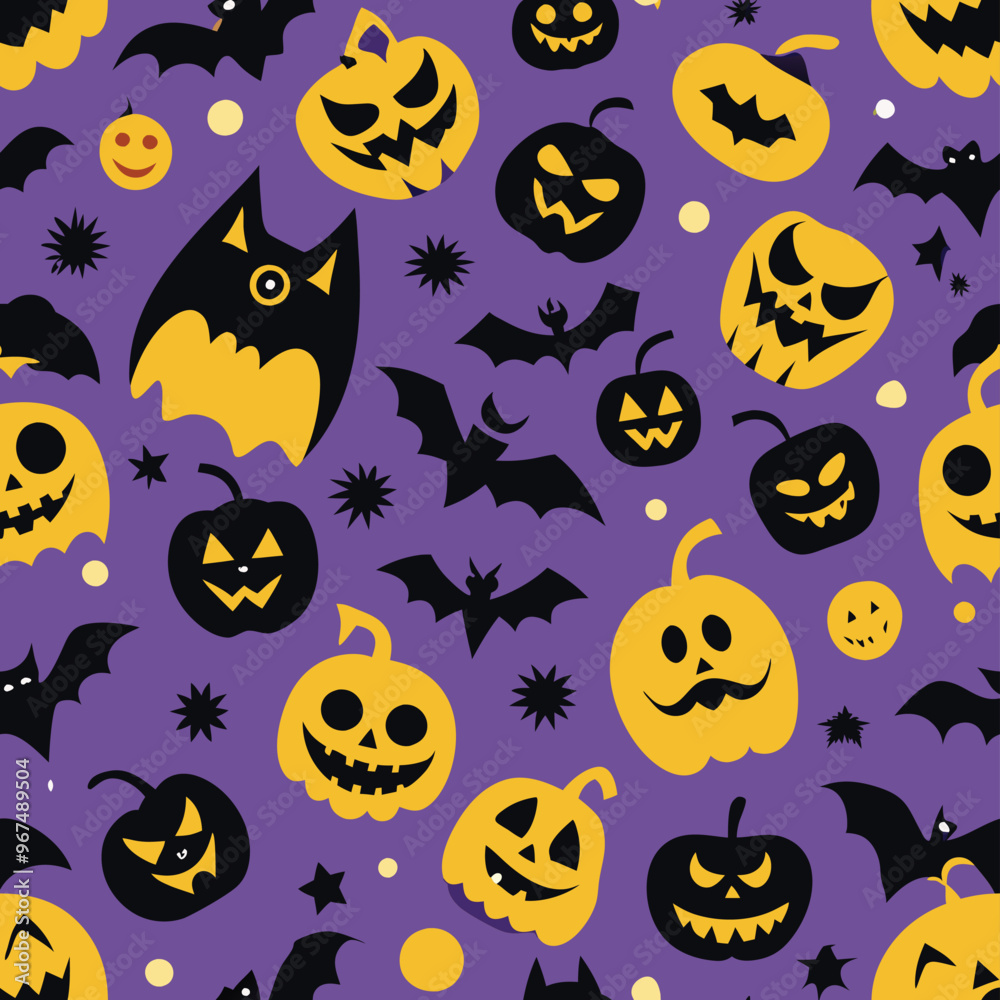 Halloween Seamless Pattern Vector Design Halloween Seamless Pattern Vector Design