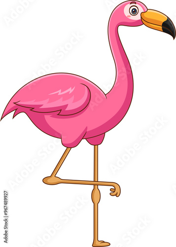 Cute happy flamingo cartoon