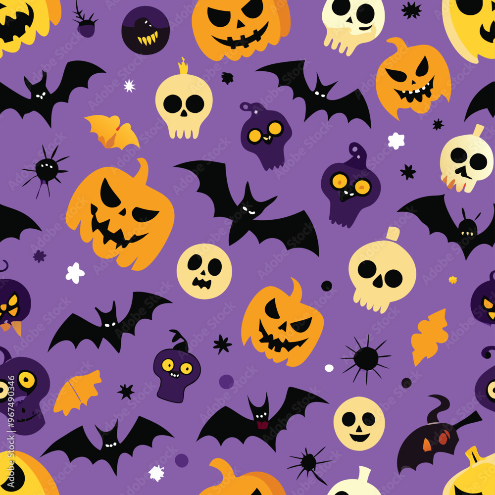 Halloween Seamless Pattern Vector Design Halloween Seamless Pattern Vector Design
