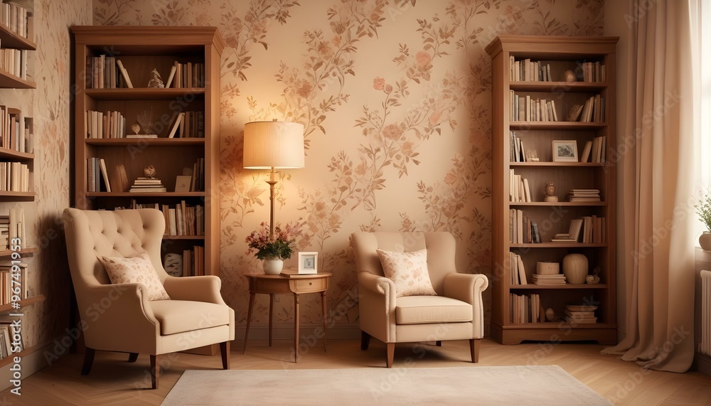 Photo interior modern design room 3d illustration; Photo interior modern design room 3d illustration;