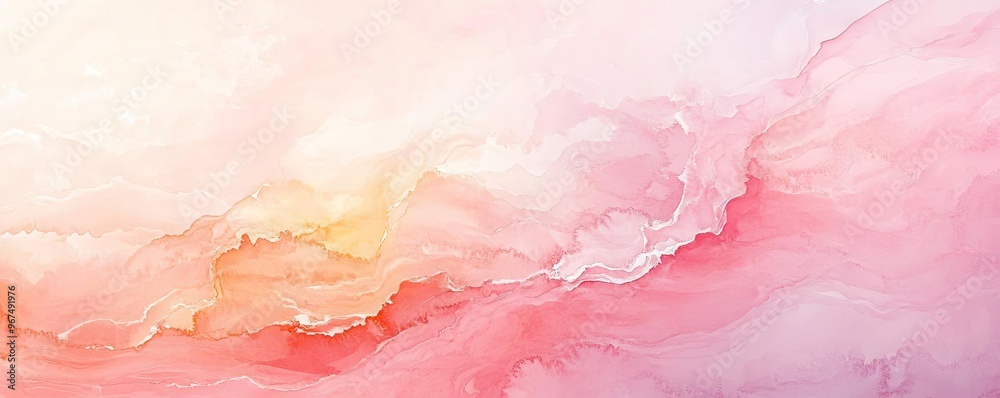 Fototapeta premium A beautiful abstract watercolor background featuring soft pink and peach hues, perfect for invitations and artistic projects.