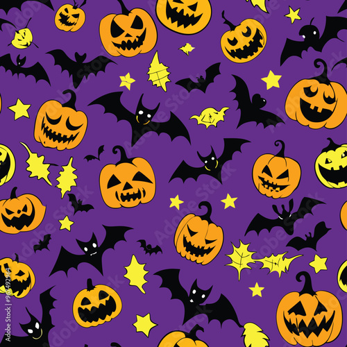 Halloween Seamless Pattern Vector Design