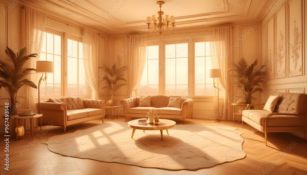 Photo interior modern design room 3d illustration;