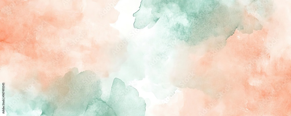Fototapeta premium A soft watercolor background featuring gentle pink and green hues, perfect for presentations and creative projects.