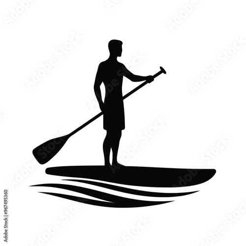 Paddleboarding Silhouette