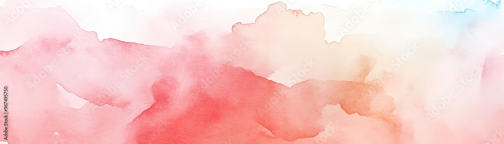 Fototapeta premium A soft and beautiful watercolor texture with gentle pink and blue hues, perfect for backgrounds and artistic projects.