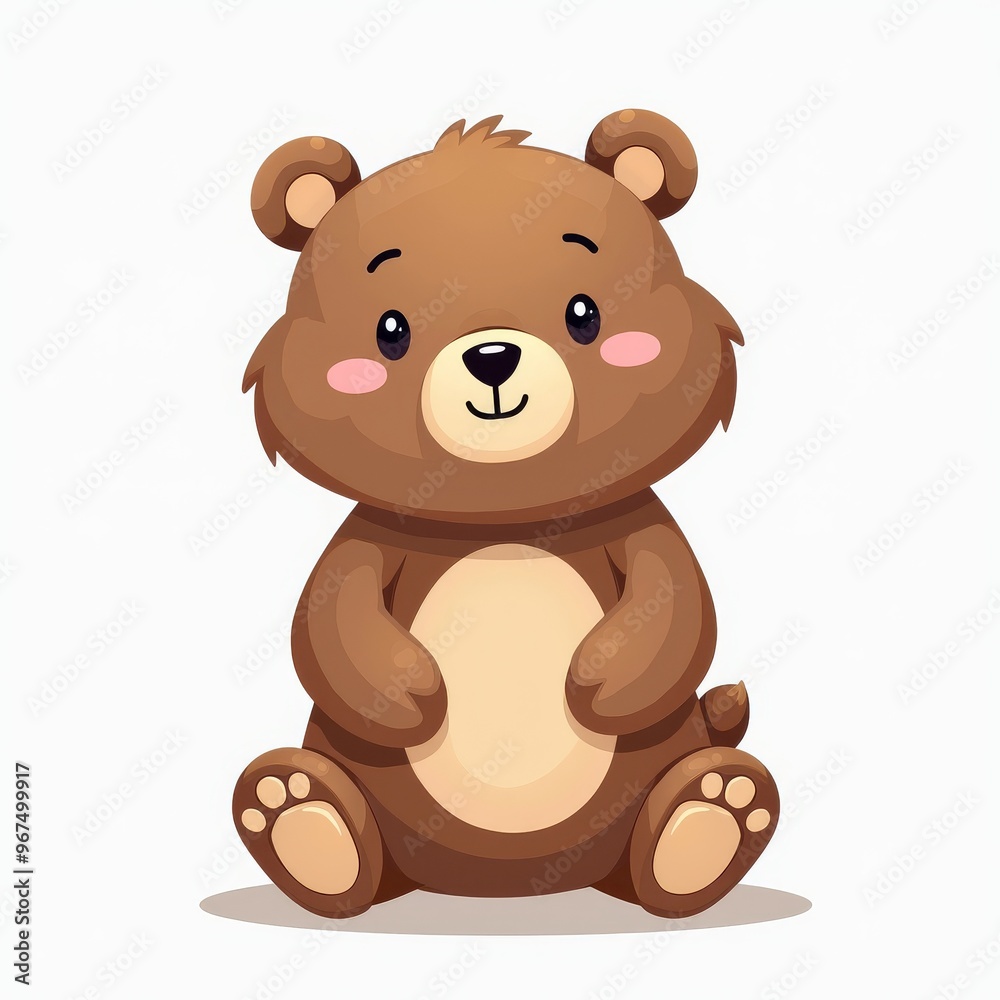 Cute Brown Teddy Bear Illustration with Adorable Facial Expression Cute Brown Teddy Bear Illustration with Adorable Facial Expression