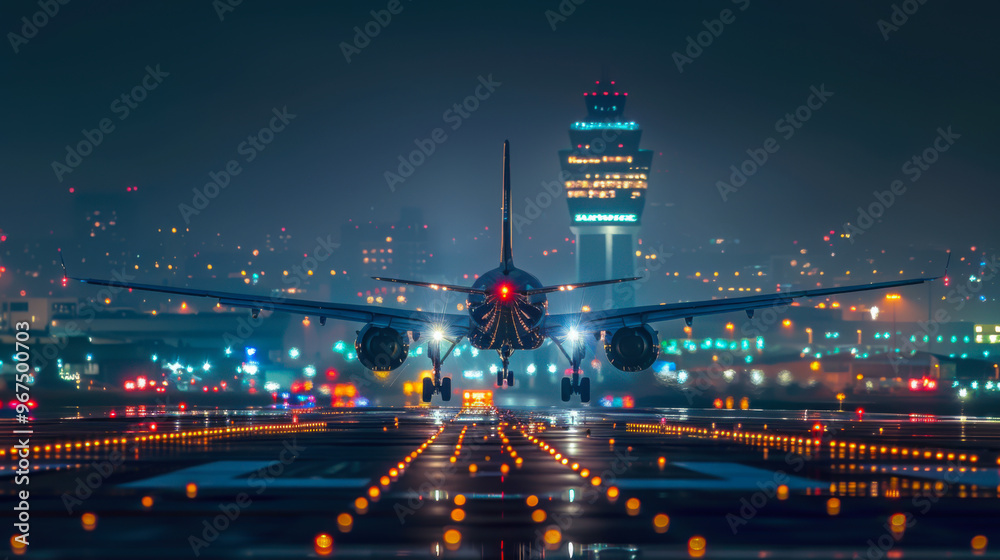 Fototapeta premium a plane is about to take off