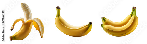 banana fruit on a white or transparent background. 