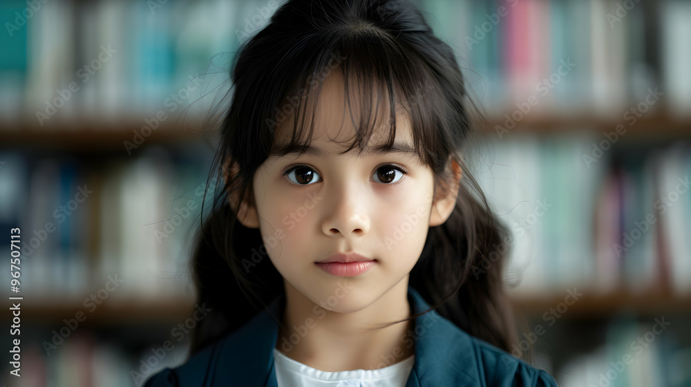 School Girl Studying World Book Day Concept School Girl Studying World Book Day Concept