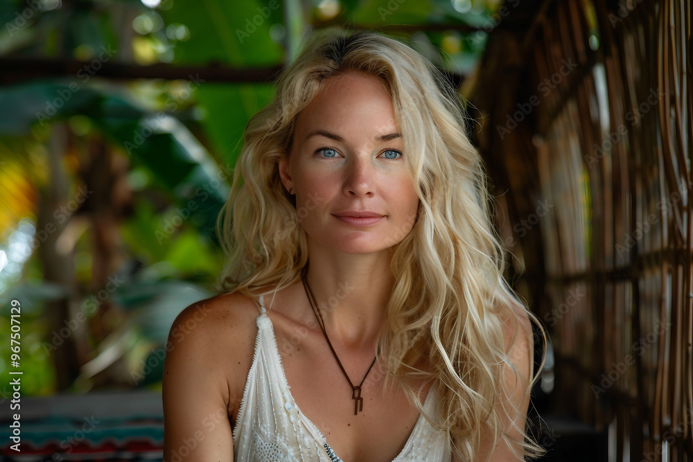 Woman spend time cozy cafe weekend on a summer terrace created with generative AI Woman spend time cozy cafe weekend on a summer terrace created with generative AI