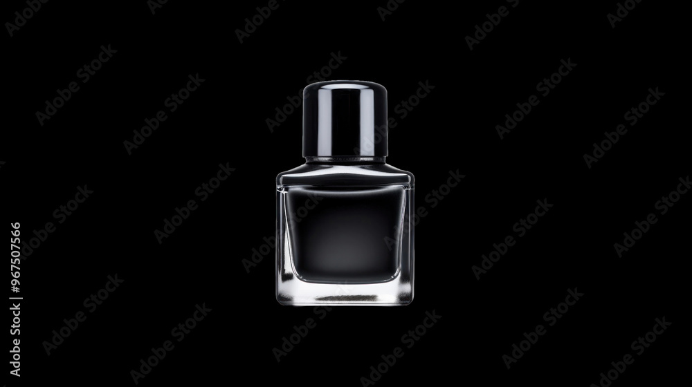 Black Ink Bottle on a Black Background Black Ink Bottle on a Black Background