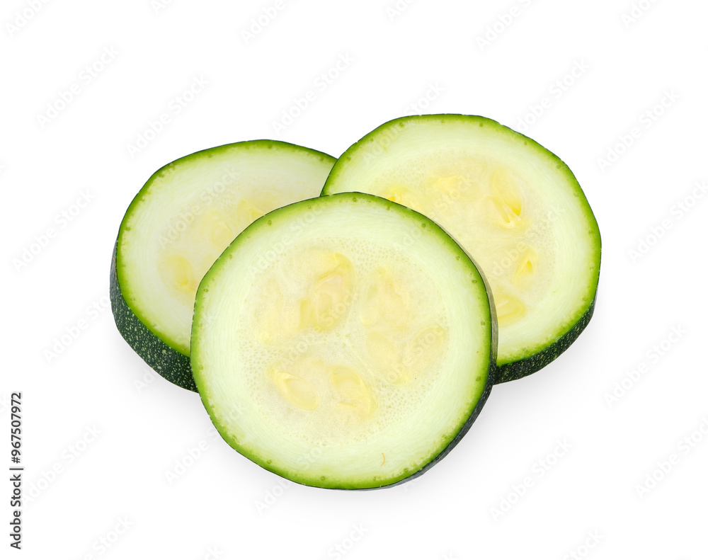 Sliced Zucchini vegetable isolated on white background. Sliced Zucchini vegetable isolated on white background.
