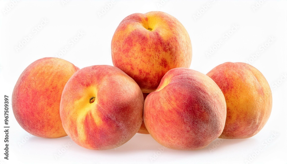 Peach isolated on white background, Fresh Peach on White Background. ai generated Peach isolated on white background, Fresh Peach on White Background. ai generated
