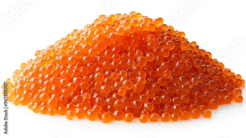 Fresh Orange Caviar Piled High on a White Surface Ready for Culinary Use and Presentation
