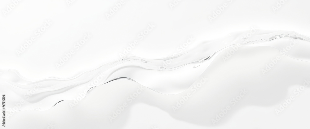 Abstract White Water Flowing On White Background