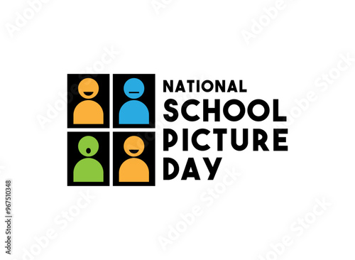 National School Picture Day. White background.