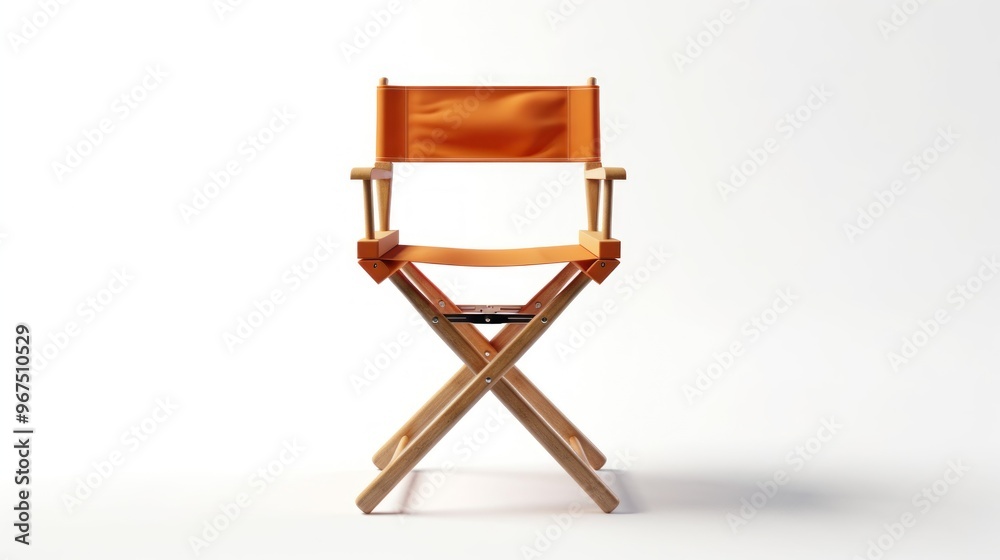 Orange Director's Chair on White Background Orange Director's Chair on White Background