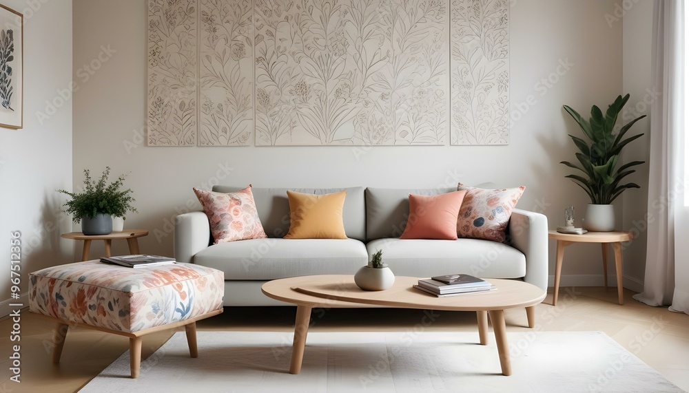 Photo interior modern design room 3d illustration; Photo interior modern design room 3d illustration;