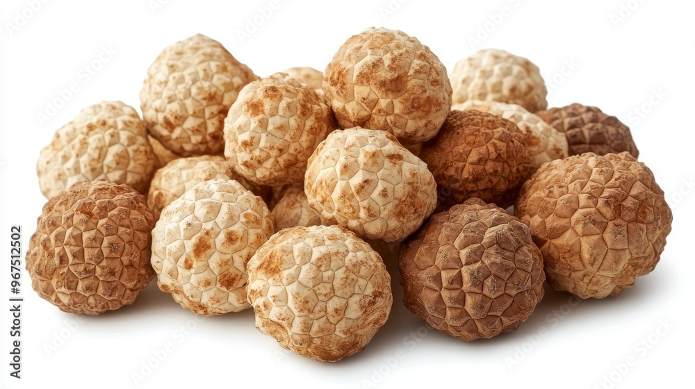 Unique Textured Spherical Objects Displayed Against a Light Background in a Creative Arrangement Unique Textured Spherical Objects Displayed Against a Light Background in a Creative Arrangement