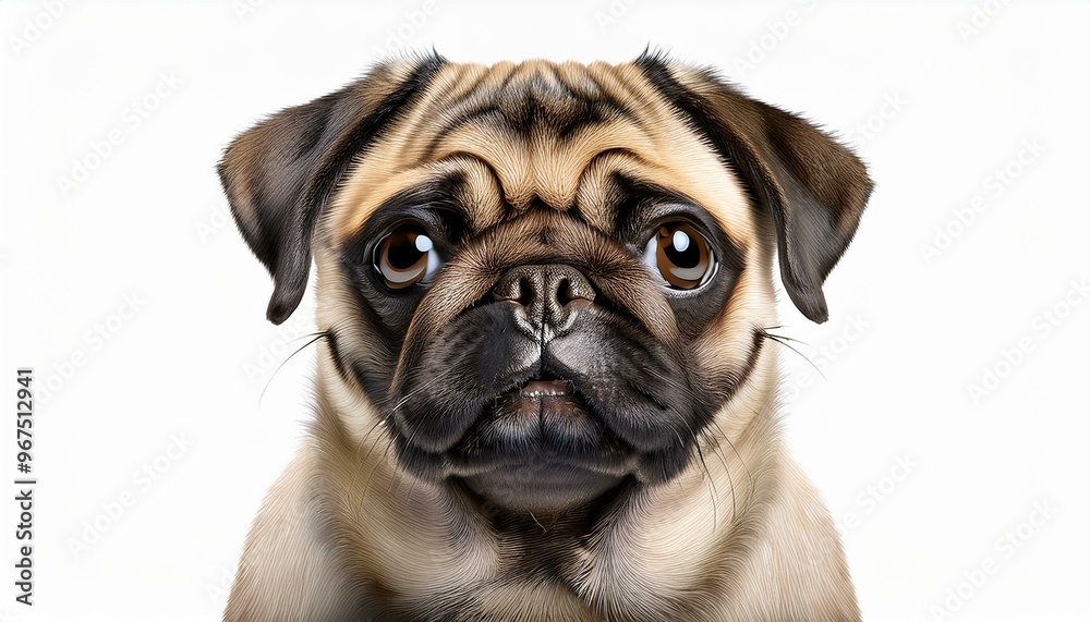 Cute pug portrait with expressive eyes, showcasing the charming personality and unique features of this beloved dog breed. Cute pug portrait with expressive eyes, showcasing the charming personality and unique features of this beloved dog breed.