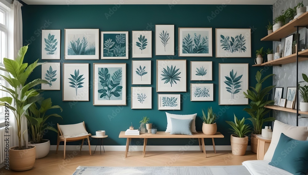 Photo interior modern design room 3d illustration; Photo interior modern design room 3d illustration;