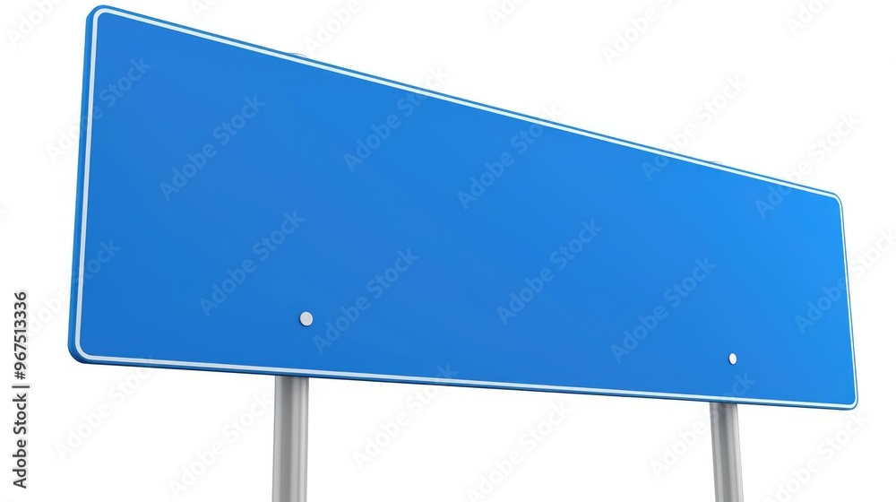 Large detailed blue road sign with empty space on isolated background Large detailed blue road sign with empty space on isolated background
