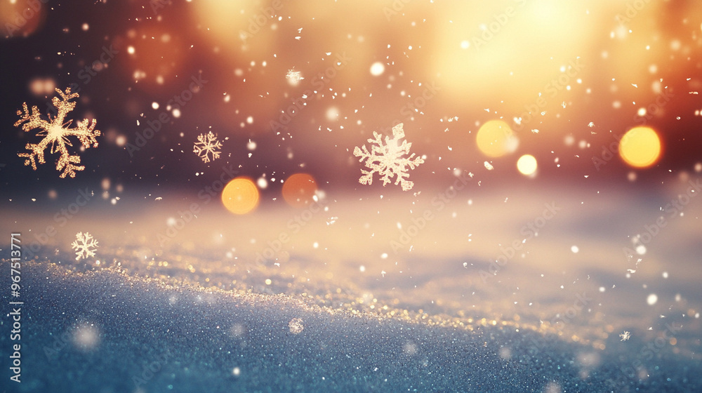 Christmas background, sparkling snowflakes falling against a soft gradient sky, subtle glowing lights in the distance, calm and magical winter atmosphere.
Christmas background, sparkling snowflakes falling against a soft gradient sky, subtle glowing lights in the distance, calm and magical winter atmosphere.