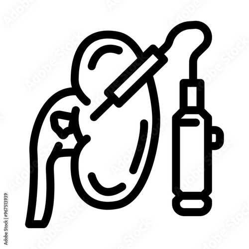 percutaneous nephrolithotomy surgery line icon vector. percutaneous nephrolithotomy surgery sign. isolated contour symbol black illustration