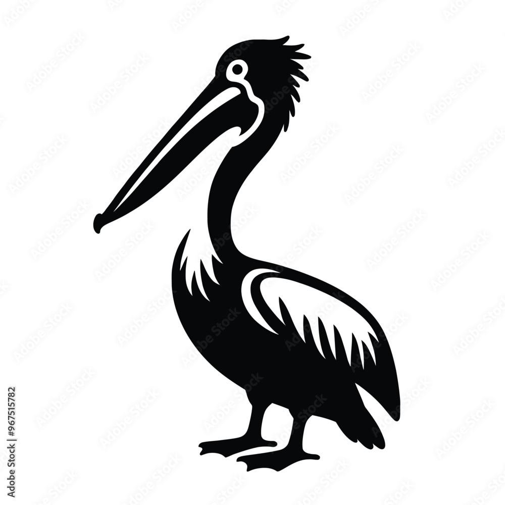 Fototapeta premium Pelican Silhouette Standing Gracefully