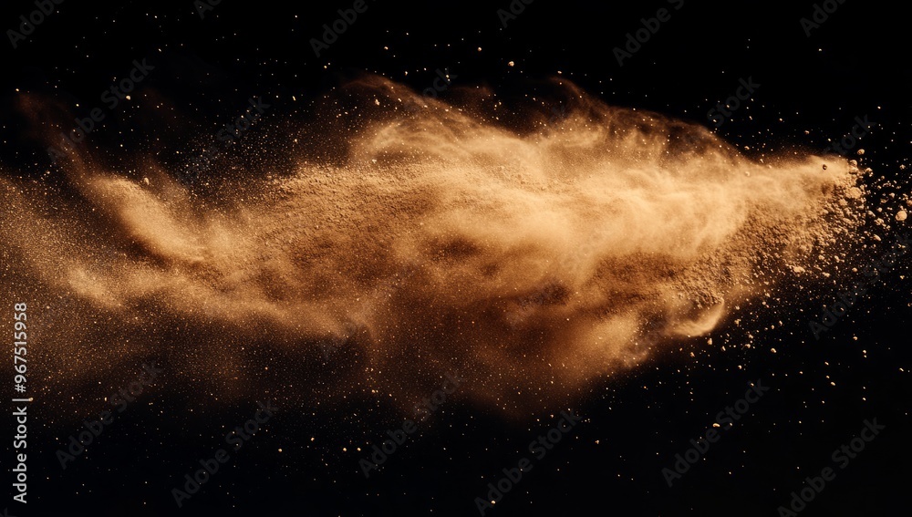 Dynamic cloud of dust and sand, capturing the intense motion and ...