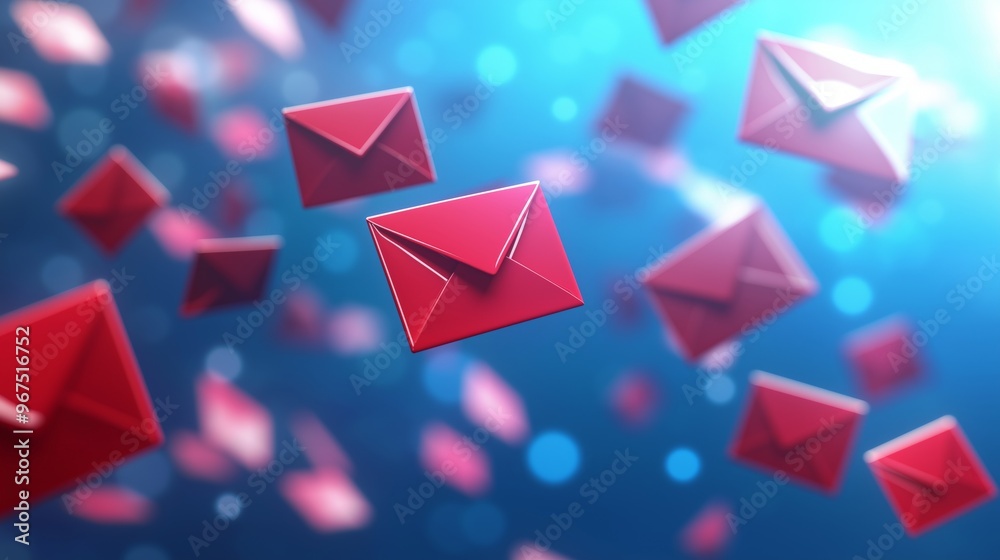 Naklejka premium Contact Us Office Inbox Email Concept, Many letters
