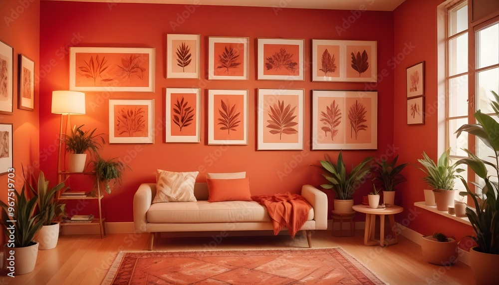 Photo interior modern design room 3d illustration; Photo interior modern design room 3d illustration;
