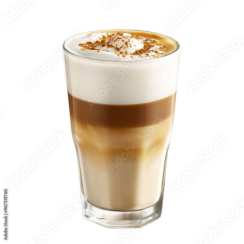 latte macciato isolated on white background