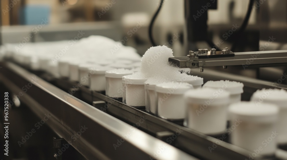 Automated Filling of Containers with White Granules Automated Filling of Containers with White Granules
