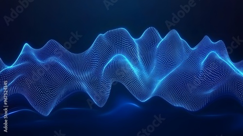 Abstract Blue Dotted Wave Pattern Background