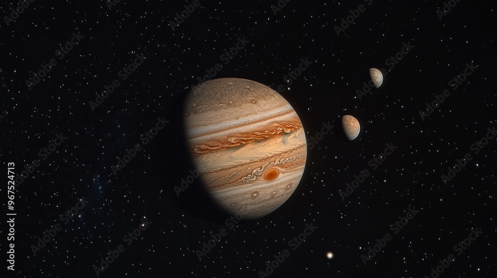 Jupiter and its Moons in a Starry Night Jupiter and its Moons in a Starry Night