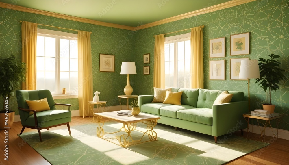 Photo interior modern design room 3d illustration; Photo interior modern design room 3d illustration;