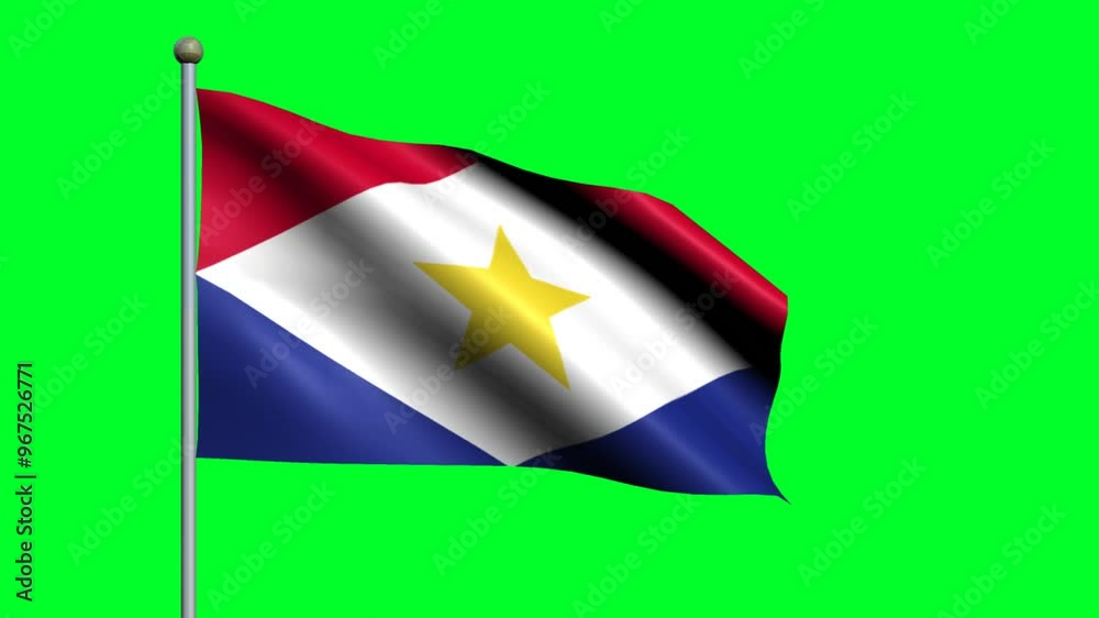 Flag of Saba country. 3D waving animated flag. Flag of Saba country. 3D waving animated flag.