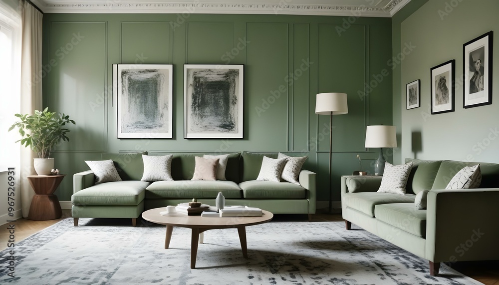 Photo interior modern design room 3d illustration; Photo interior modern design room 3d illustration;