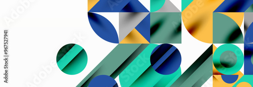 Trendy triangles lines, round elements and circles. Vector Illustration For Wallpaper, Banner, Background, Card, Book Illustration, landing page