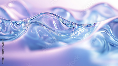 Abstract Fluid Waves with Glossy Blue and Purple Tones photo