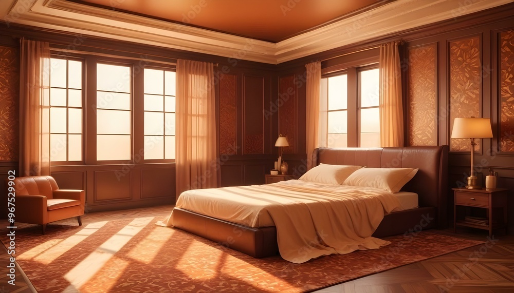 Photo interior modern design room 3d illustration; Photo interior modern design room 3d illustration;