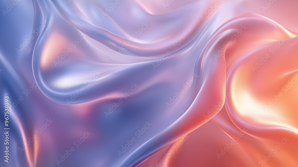Obraz premium Soft Lavender and Peach Satin Silk Wave Texture Design