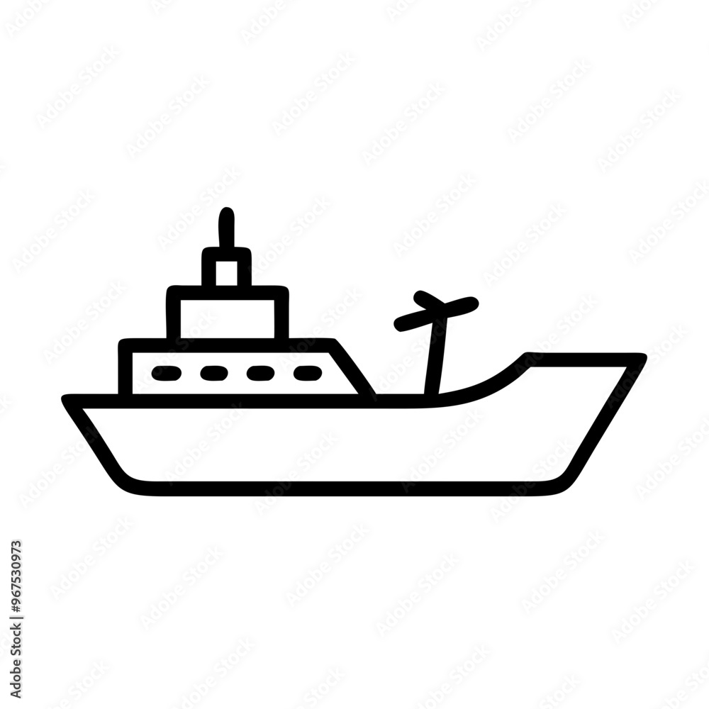 Ship outline icon vector illustration Ship outline icon vector illustration